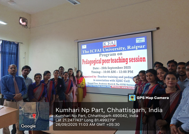 Pedagogical Peer Teaching Session Organized by B.Ed. Students at ICFAI University, Raipur