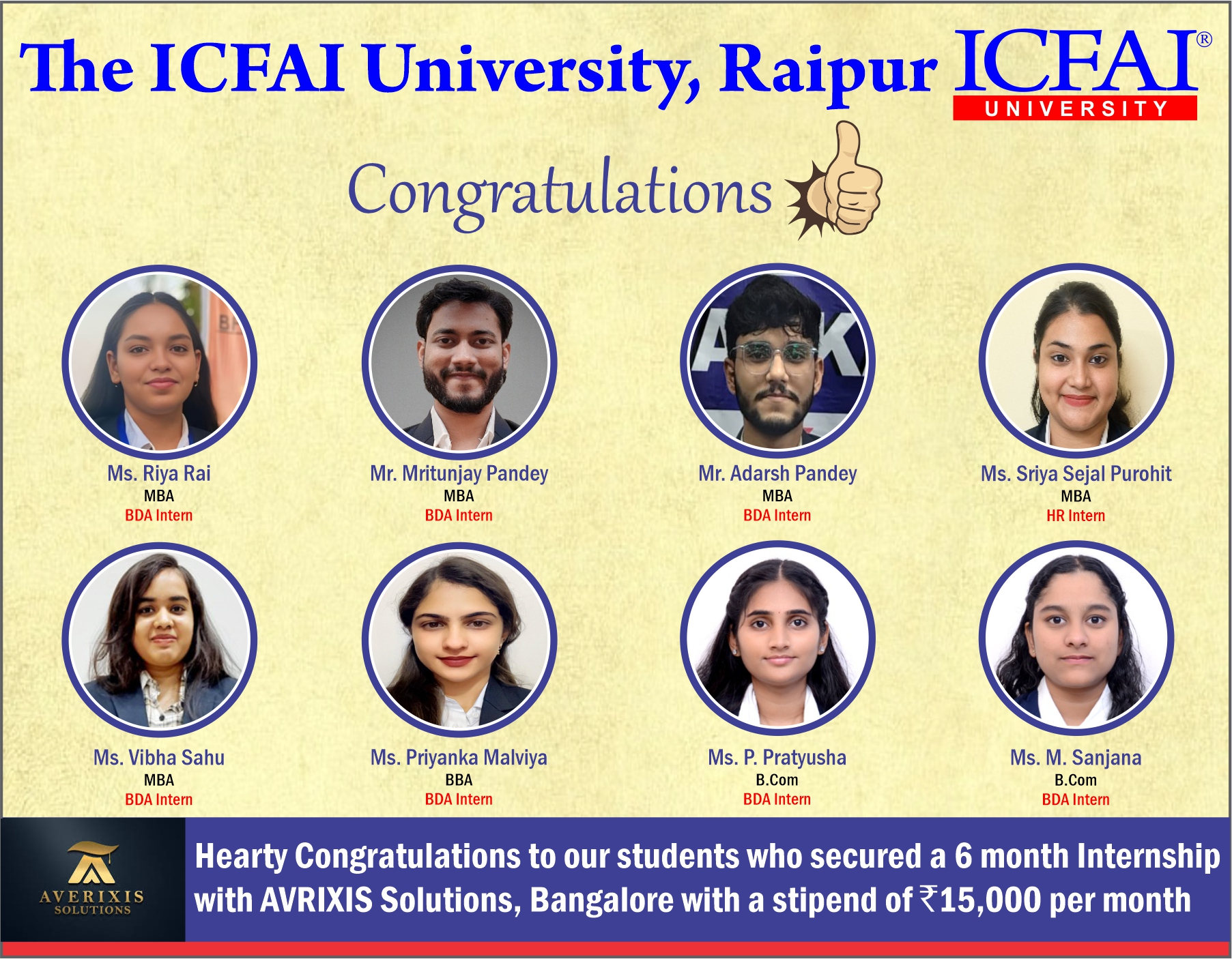The ICFAI University Dehradun, Top listed Alumni